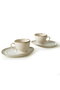 Hermia Set de tazas de té de cerámica de 4 piezas, Crema